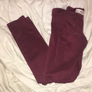 maroon hollister jeans